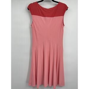 New York & Company Stretch Womens Pink Flowy Dress Cap Sleeves NEW Medium
